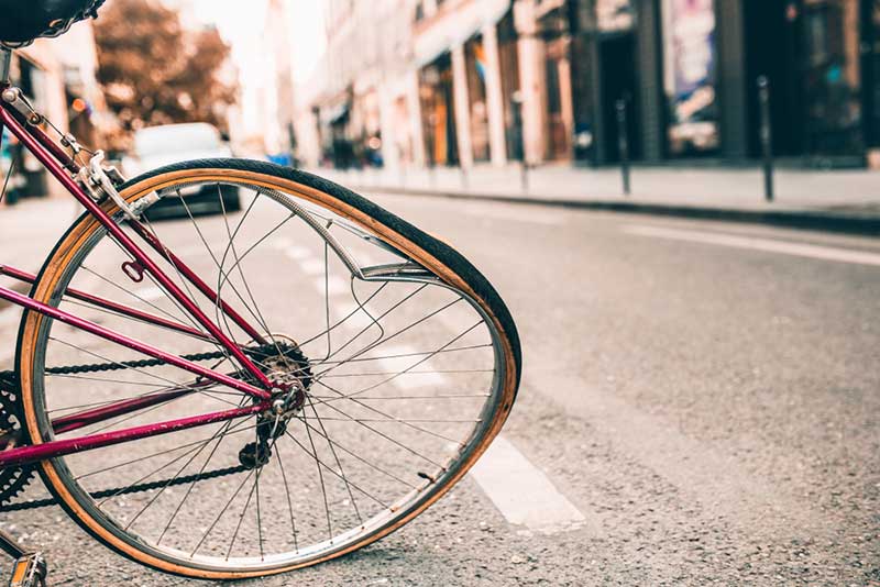 damaged bicycle wheel due to accident