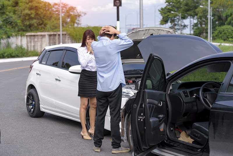 man and woman driver involved in car accident